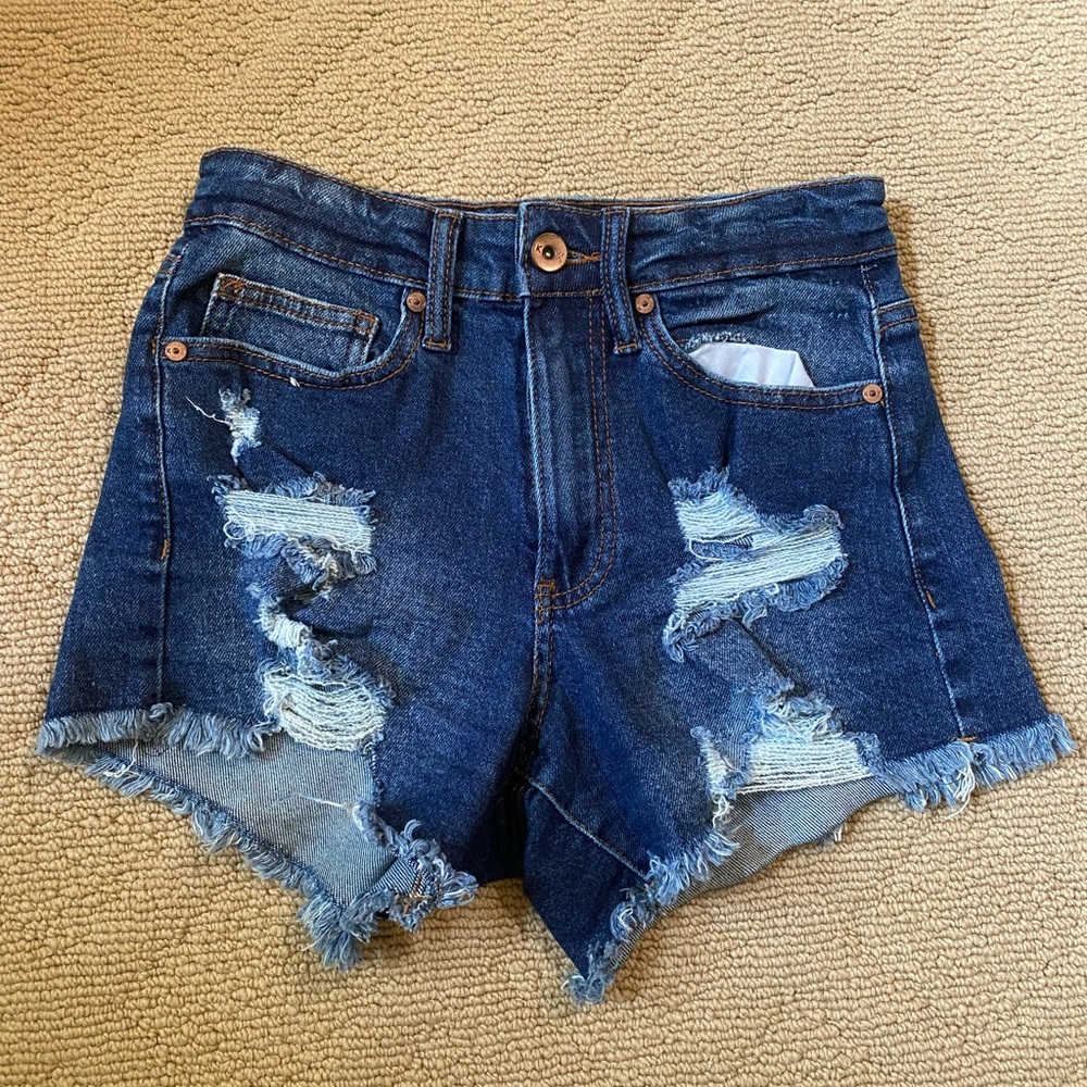 Distressed Denim Shorts